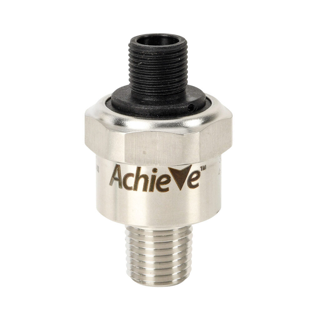 AchieVe pressure transmitter, 0 to 30 psig range, +/- 1% accuracy, stainless steel sensing element, 4-20 mA analog output, 1/4in male NPT process connection, 9-32 VDC operating voltage, 4-pin M12 quick-disconnect.-LPPT25-20-0030H