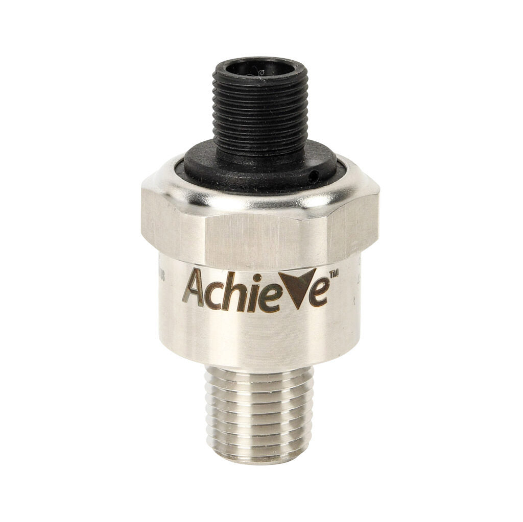 AchieVe pressure transmitter, 0 to 60 psig range, +/- 1% accuracy, stainless steel sensing element, 4-20 mA analog output, 1/4in male NPT process connection, 9-32 VDC operating voltage, 4-pin M12 quick-disconnect.-LPPT25-20-0060H
