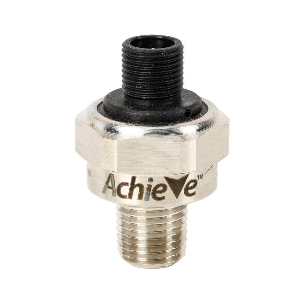 AchieVe pressure transmitter, 0 to 100 psig range, +/- 1% accuracy, stainless steel sensing element, 4-20 mA analog output, 1/4in male NPT process connection, 9-32 VDC operating voltage, 4-pin M12 quick-disconnect.-LPPT25-20-0100H