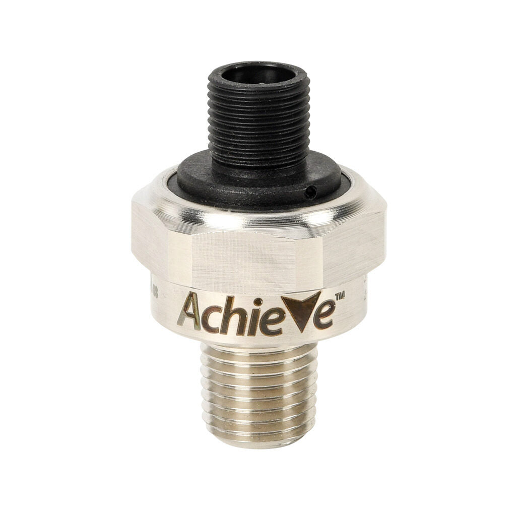 AchieVe pressure transmitter, 0 to 200 psig range, +/- 1% accuracy, stainless steel sensing element, 4-20 mA analog output, 1/4in male NPT process connection, 9-32 VDC operating voltage, 4-pin M12 quick-disconnect.-LPPT25-20-0200H