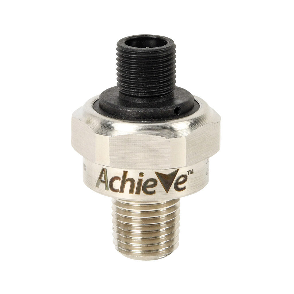AchieVe pressure transmitter, 0 to 300 psig range, +/- 1% accuracy, stainless steel sensing element, 4-20 mA analog output, 1/4in male NPT process connection, 9-32 VDC operating voltage, 4-pin M12 quick-disconnect.-LPPT25-20-0300H