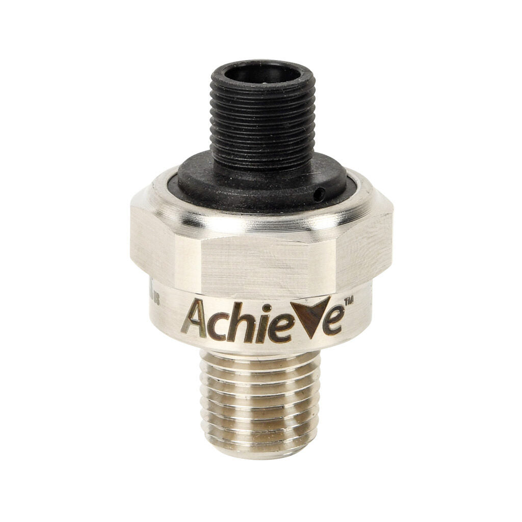 AchieVe pressure transmitter, 0 to 500 psig range, +/- 1% accuracy, stainless steel sensing element, 4-20 mA analog output, 1/4in male NPT process connection, 9-32 VDC operating voltage, 4-pin M12 quick-disconnect.-LPPT25-20-0500H