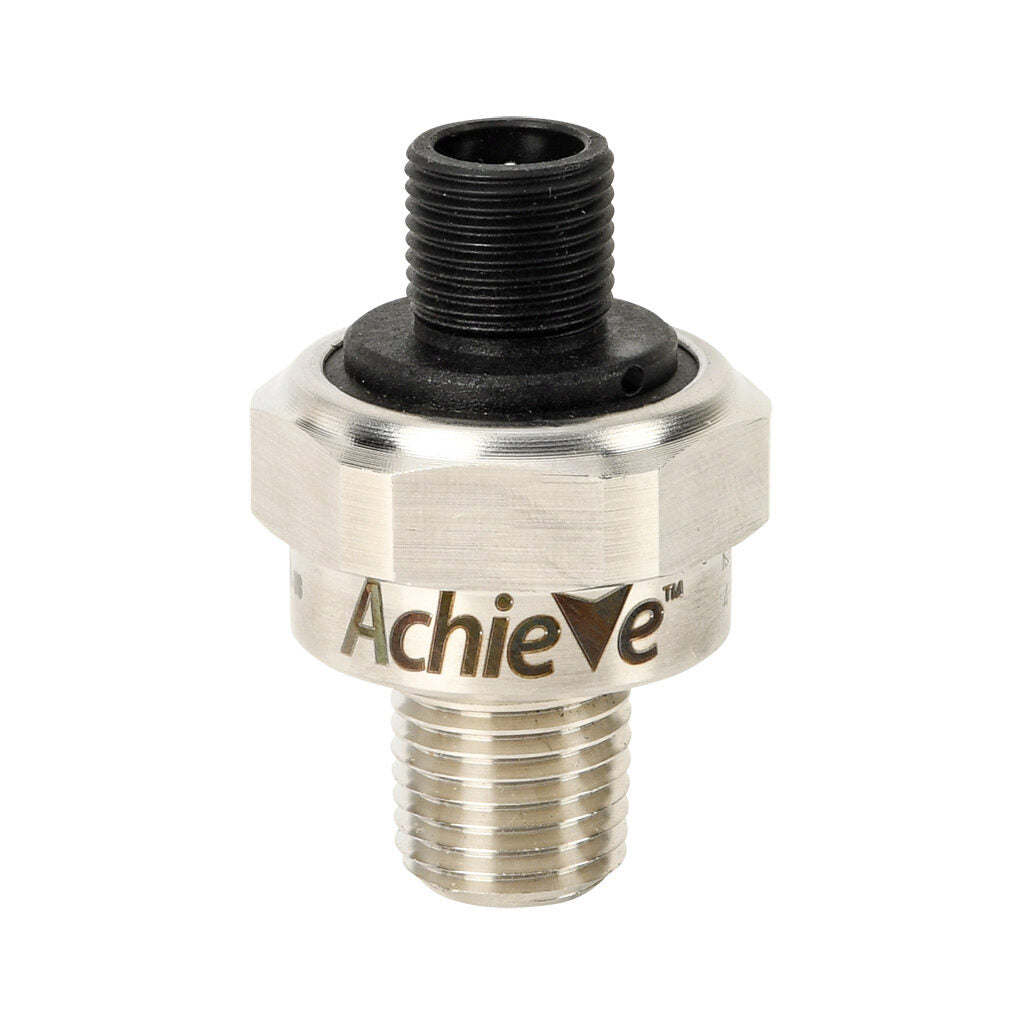 AchieVe pressure transmitter, 0 to 1000 psig range, +/- 1% accuracy, stainless steel sensing element, 4-20 mA analog output, 1/4in male NPT process connection, 9-32 VDC operating voltage, 4-pin M12 quick-disconnect.-LPPT25-20-1000H