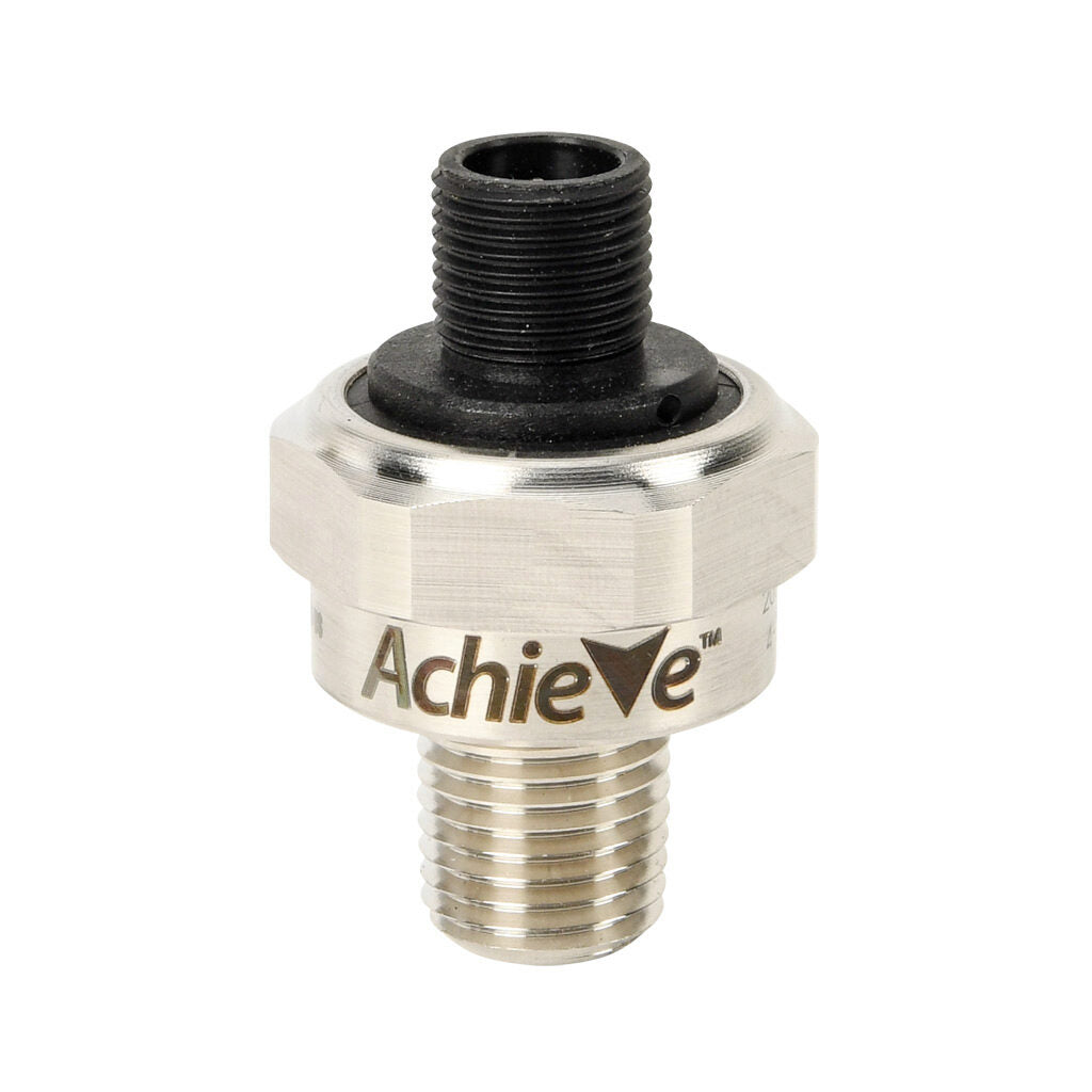 AchieVe pressure transmitter, 0 to 2000 psig range, +/- 1% accuracy, stainless steel sensing element, 4-20 mA analog output, 1/4in male NPT process connection, 9-32 VDC operating voltage, 4-pin M12 quick-disconnect.-LPPT25-20-2000H