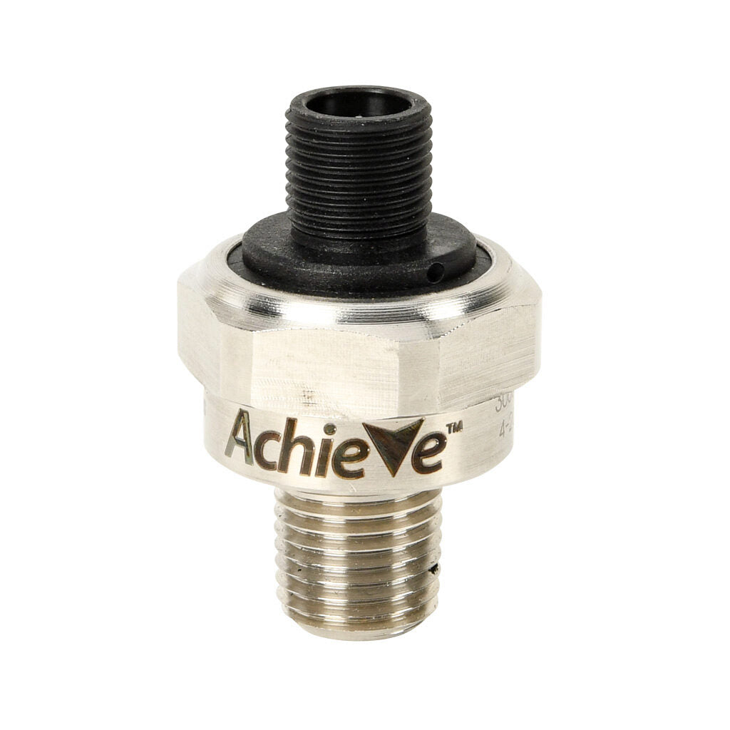 AchieVe pressure transmitter, 0 to 3000 psig range, +/- 1% accuracy, stainless steel sensing element, 4-20 mA analog output, 1/4in male NPT process connection, 9-32 VDC operating voltage, 4-pin M12 quick-disconnect.-LPPT25-20-3000H