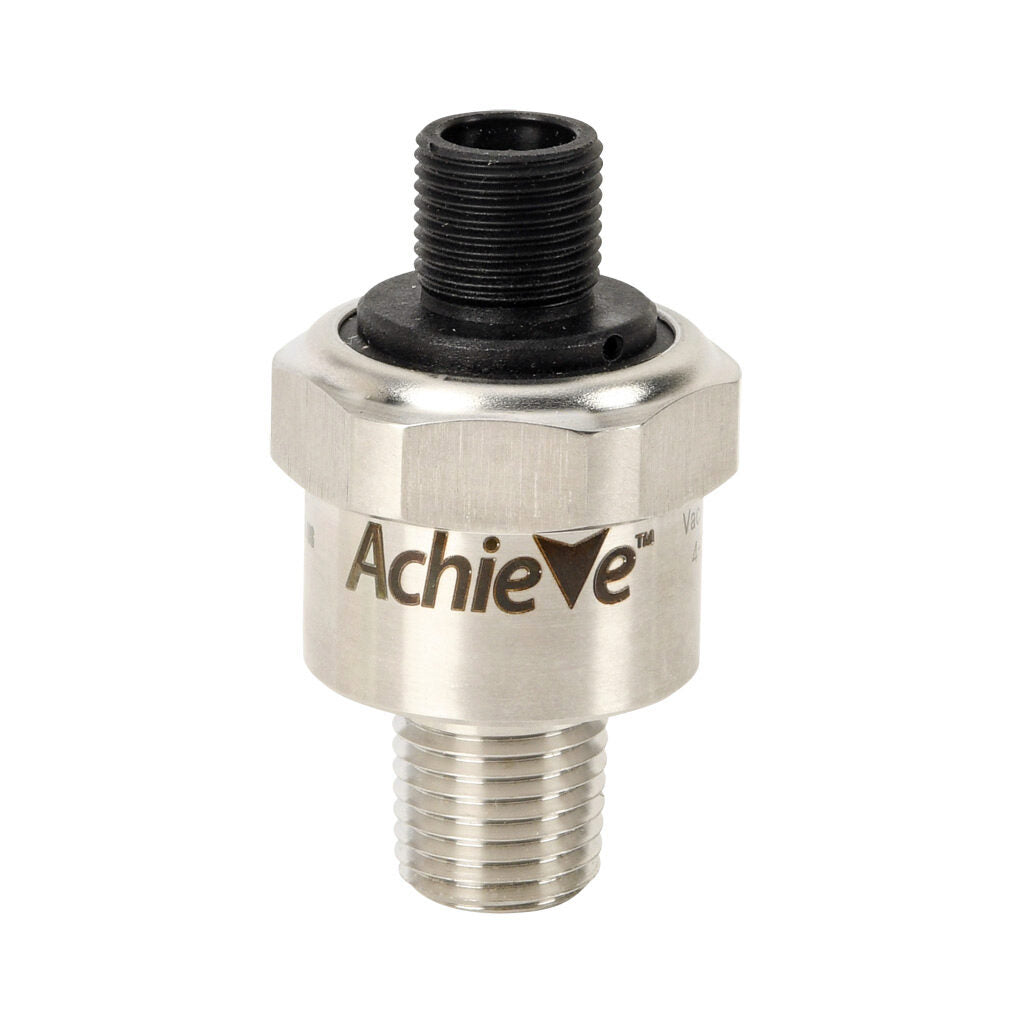 AchieVe pressure transmitter, -14.7 to 30 psig range, +/- 1% accuracy, stainless steel sensing element, 4-20 mA analog output, 1/4in male NPT process connection, 9-32 VDC operating voltage, 4-pin M12 quick-disconnect.-LPPT25-20-V30H