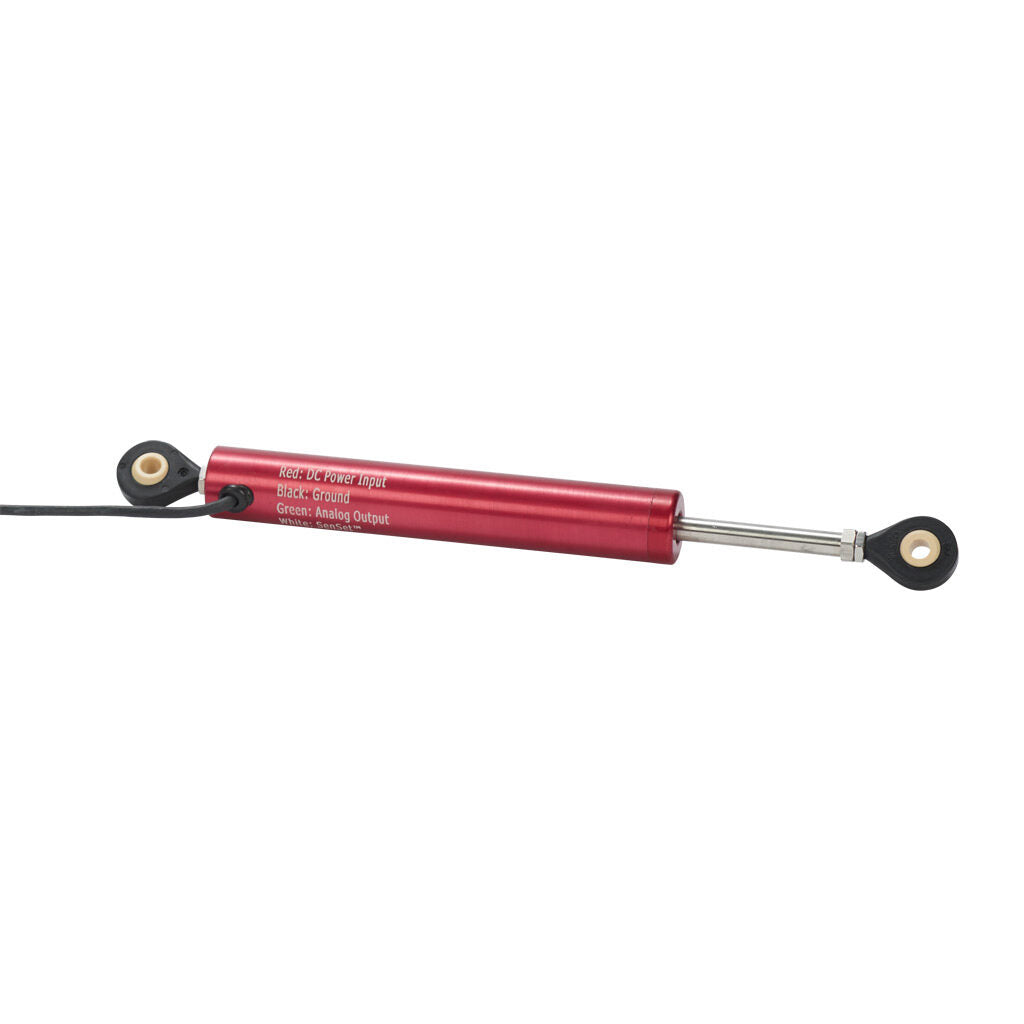 Alliance Sensors inductive linear position sensor, pivoting slide, 50mm stroke, 0-10 VDC output, 19mm diameter x 120.4mm body, rod eyes mount, pigtail, 3.2ft/1m cable length.-LRE19-050R-00-10A