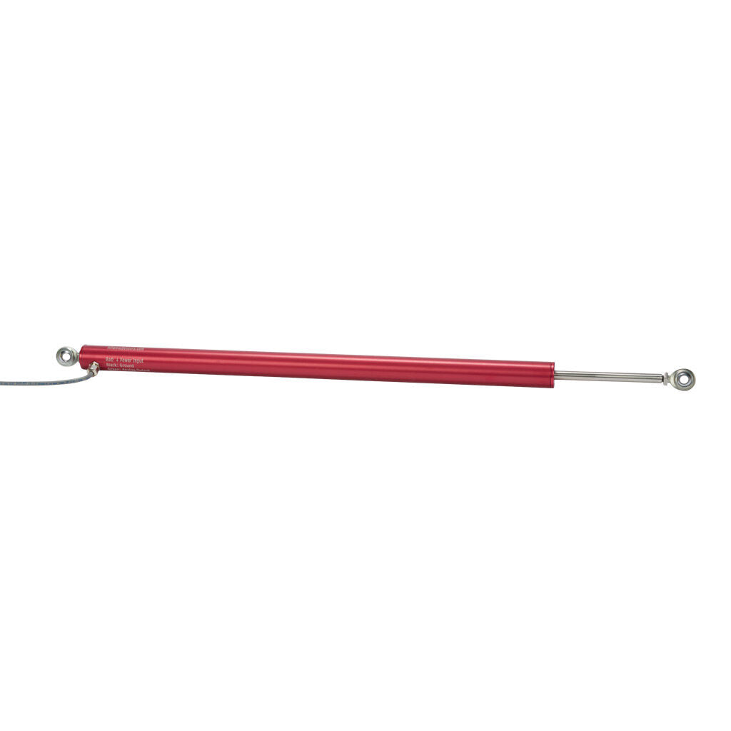 Alliance Sensors inductive linear position sensor, pivoting slide, 400mm stroke, 4-20 mA output, 27mm diameter x 495.3mm body, rod eyes mount, pigtail, 3.2ft/1m cable length.-LRLI27-400R-00-20A