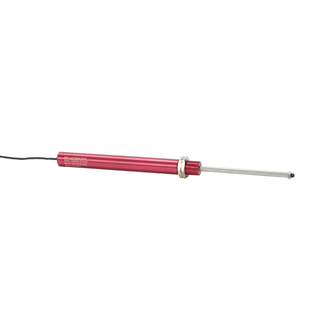 Alliance Sensors inductive linear position sensor, spring loaded slide, 100mm stroke, 4-20 mA output, 19mm diameter x 194.1mm body, M18 x 1 mount, pigtail, 3.2ft/1m cable length.-LRSI18-100A-00-20A