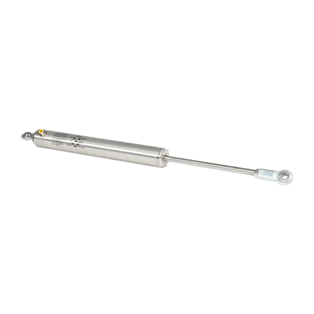 Alliance Sensors inductive linear position sensor, pivoting slide, 200mm stroke, 12.5mm shaft diameter, 0-10 VDC output, 45mm diameter x 352.5mm body, rod eyes mount, 5-pin M12 quick-disconnect.-LVE45-200R-01-10S