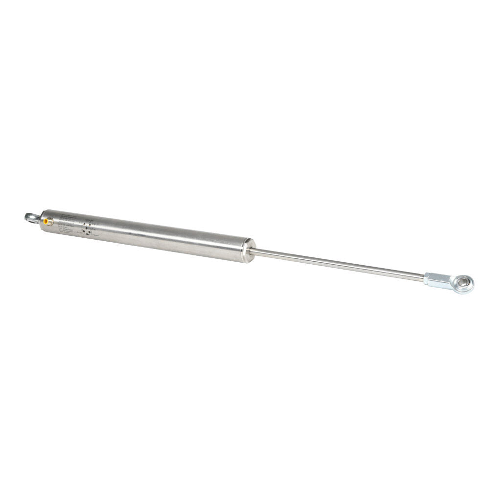 Alliance Sensors inductive linear position sensor, pivoting slide, 300mm stroke, 12.5mm shaft diameter, 0-10 VDC output, 45mm diameter x 454.1mm body, rod eyes mount, 5-pin M12 quick-disconnect.-LVE45-300R-01-10S
