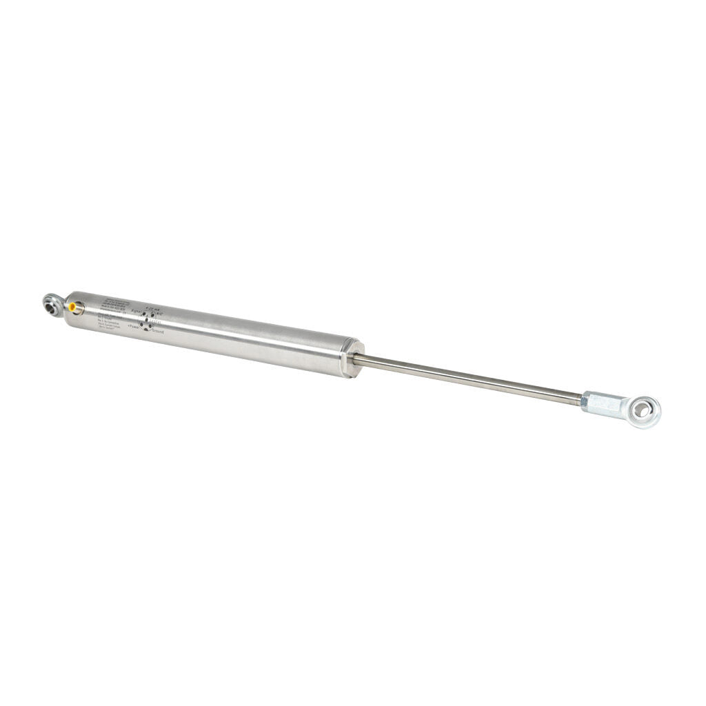 Alliance Sensors inductive linear position sensor, pivoting slide, 250mm stroke, 12.5mm shaft diameter, 4-20 mA output, 45mm diameter x 403.3mm body, rod eyes mount, 5-pin M12 quick-disconnect.-LVI45-250R-01-20S