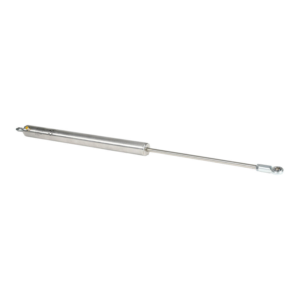 Alliance Sensors inductive linear position sensor, pivoting slide, 375mm stroke, 12.5mm shaft diameter, 4-20 mA output, 45mm diameter x 530.4mm body, rod eyes mount, 5-pin M12 quick-disconnect.-LVI45-375R-01-20S