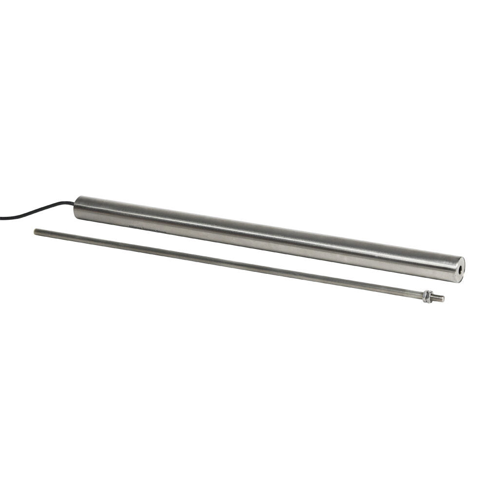 Alliance Sensors inductive linear position sensor, fixed slide, 300mm stroke, 5.2mm shaft diameter, 4-20 mA output, 19mm diameter x 317.5mm body, M5 x 0.8 mount, pigtail, 3.2ft/1m cable length.-LZI19-300A-00-20S