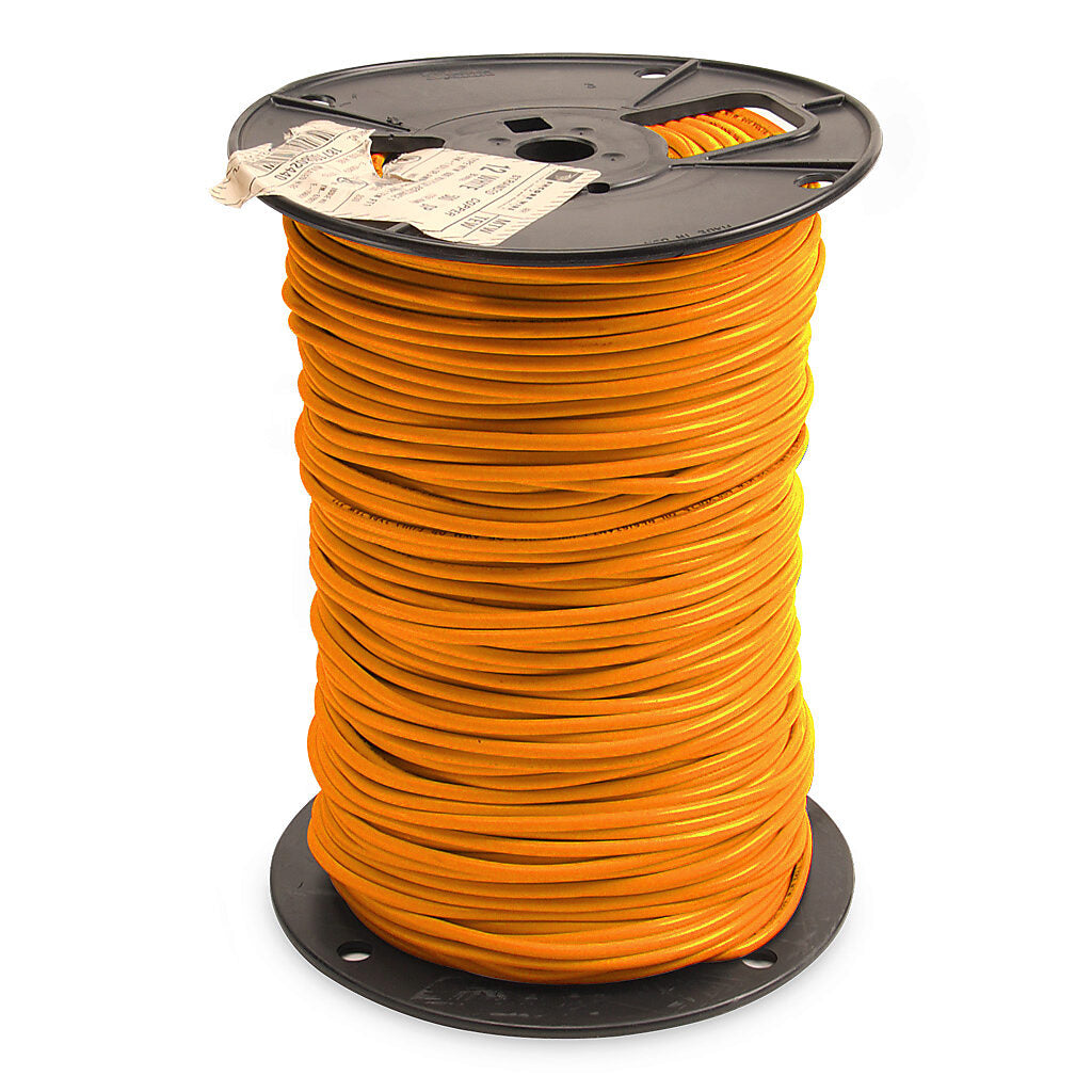 Atlas Wire MTW hook-up wire, single conductor, 12 AWG, 65-stranded, bare copper, PVC conductor insulation material, orange, 600V, 500ft spool.-MTW12OR