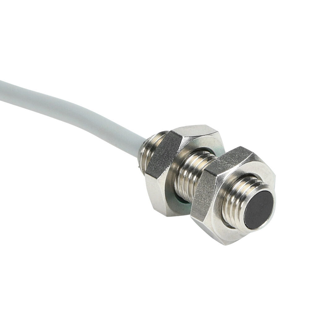 AchieVe inductive proximity sensor, tubular, 8mm diameter x 22mm body, 304 stainless steel housing, PNP, N.O. output, 1.5mm sensing distance, flush, 5 kHz switching frequency, IP67, pigtail.-PAE-AP-1A