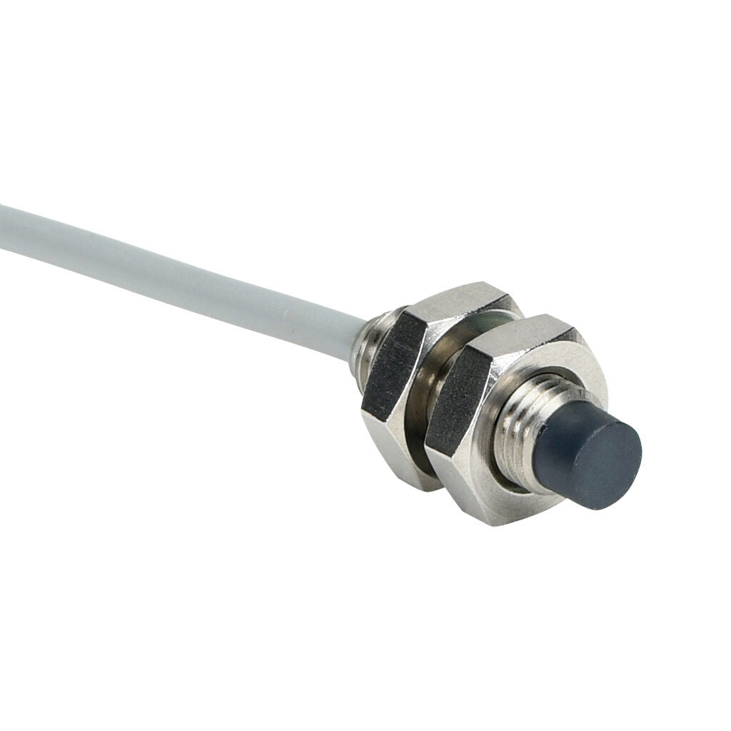 AchieVe inductive proximity sensor, tubular, 8mm diameter x 22mm body, 304 stainless steel housing, PNP, N.O. output, 2.5mm sensing distance, non-flush, 4.5 kHz switching frequency, IP67, pigtail.-PAE-AP-2A