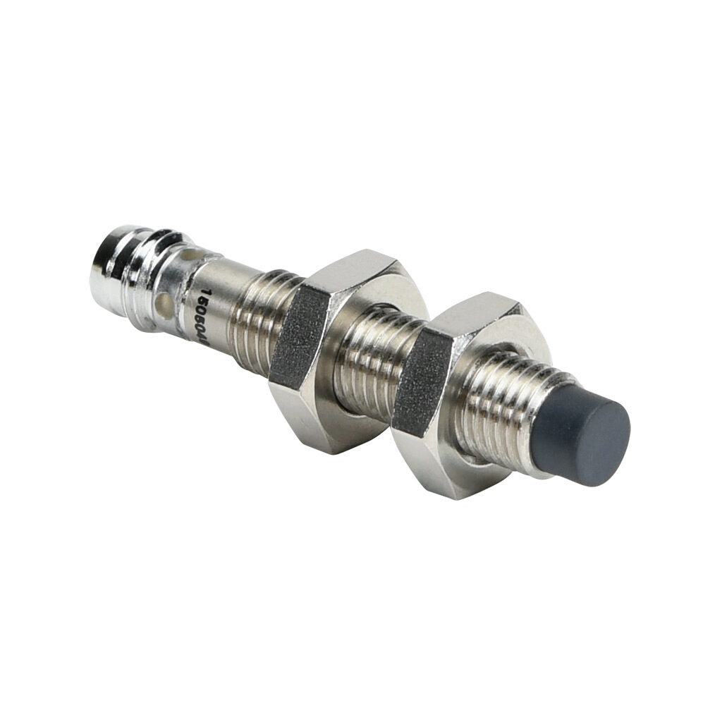 AchieVe inductive proximity sensor, tubular, 8mm diameter x 45mm body, 304 stainless steel housing, PNP, N.O. output, 2.5mm sensing distance, non-flush, 4.5 kHz switching frequency, IP67, 3-pin M8 quick-disconnect.-PAE-AP-2F