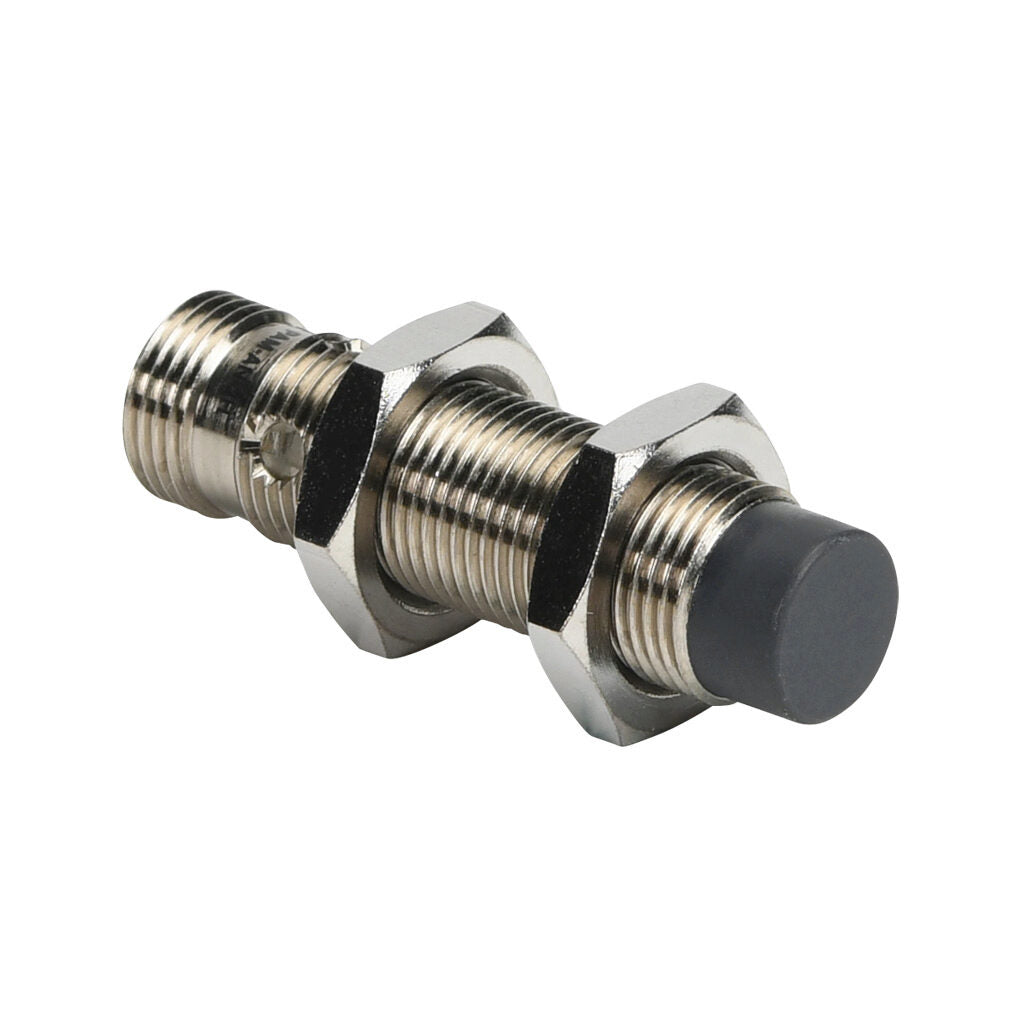 AchieVe inductive proximity sensor, tubular, 12mm diameter x 45mm body, nickel-plated brass housing, NPN, N.O. output, 4mm sensing distance, non-flush, 2 kHz switching frequency, IP67, 4-pin M12 quick-disconnect.-PAM-AN-2H