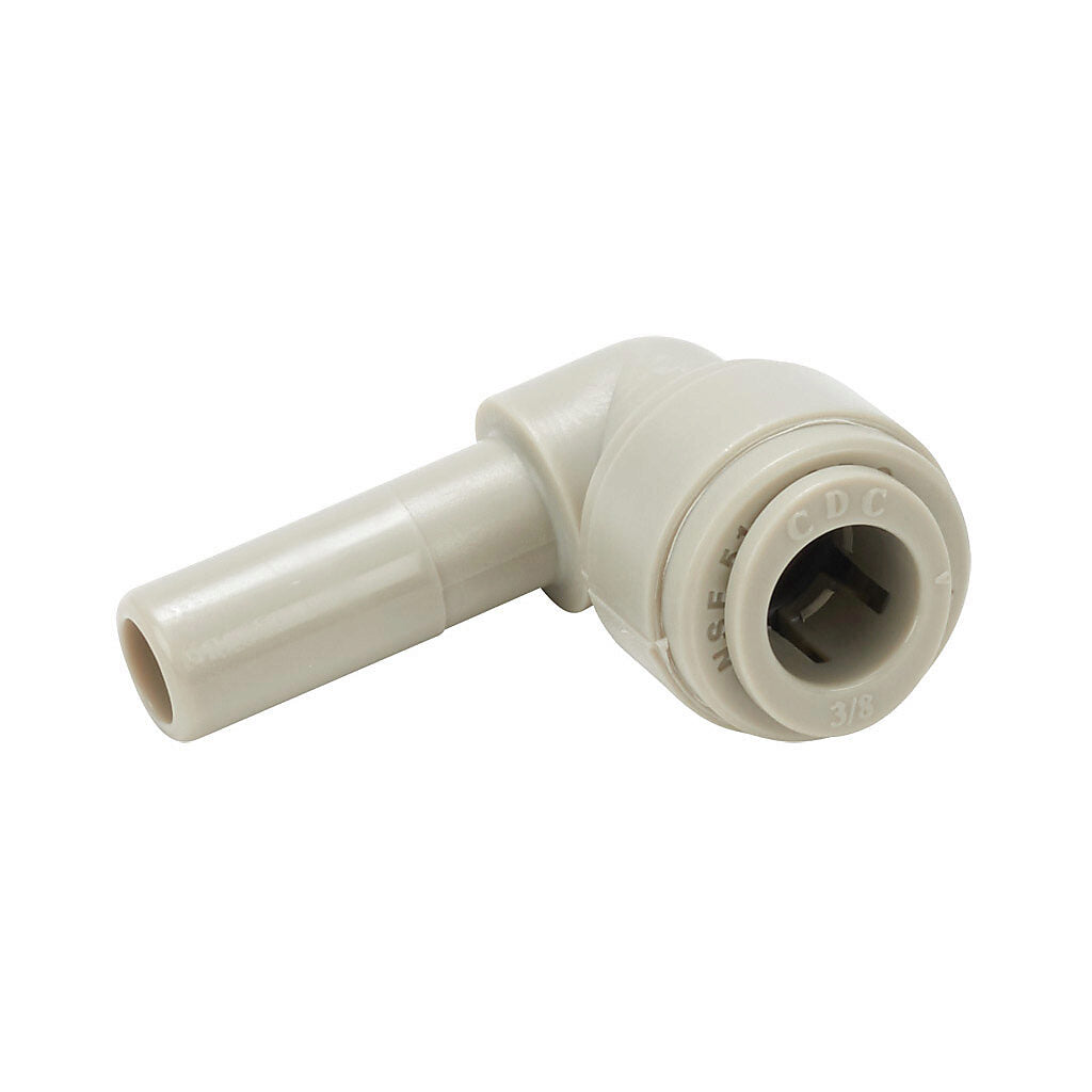 HydroMode potable water push-to-connect fitting, plug-in elbow, acetal body, (1) 3/8in plug-in to (1) 3/8in push-to-connect. Package of 5.-PE38-P
