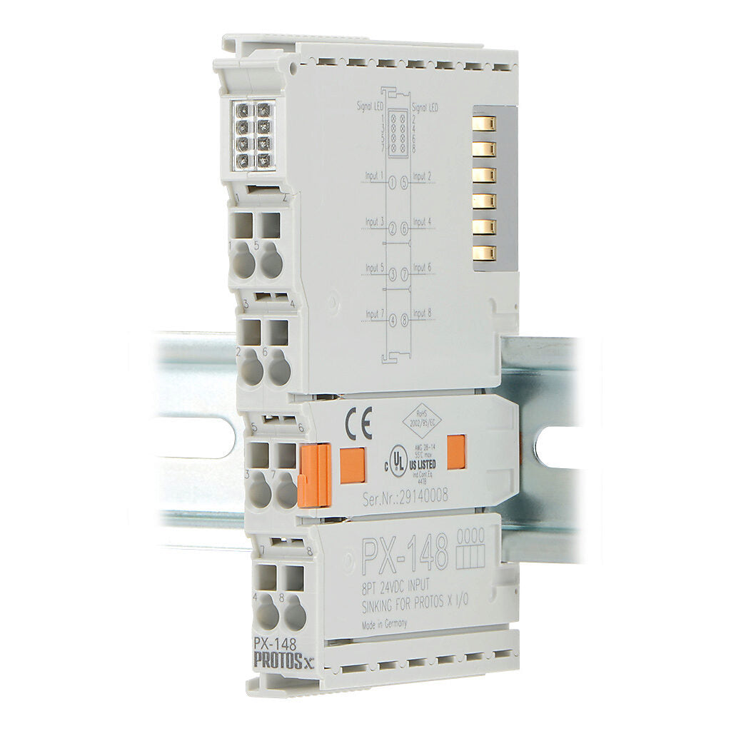 Protos X discrete input module, 8-point, 24 VDC, sinking.-PX-148