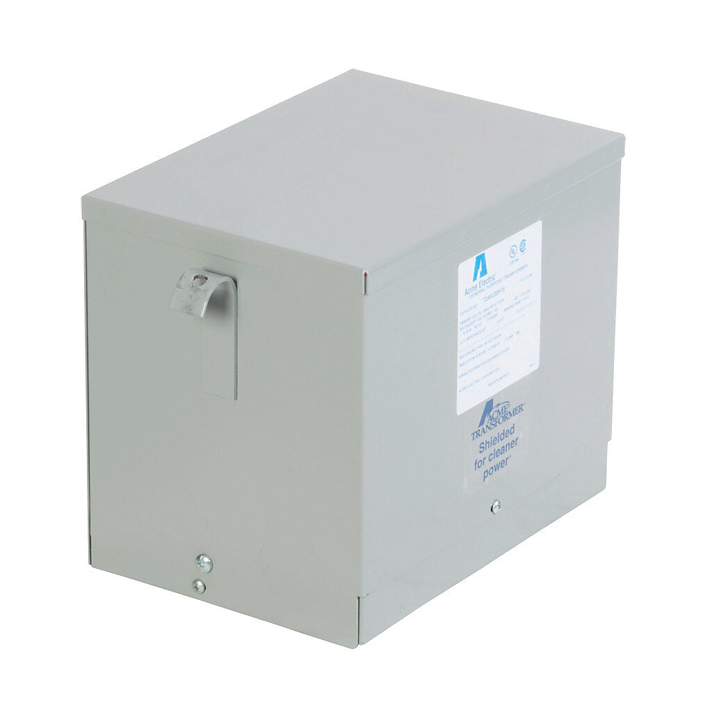 ACME general purpose transformer, encapsulated core, 6 kVA, 3-phase, 480 VAC Delta, 208Y/120 VAC secondary, 60 Hz, electrostatic shield, NEMA 3R, wall mount.-T2A533091S