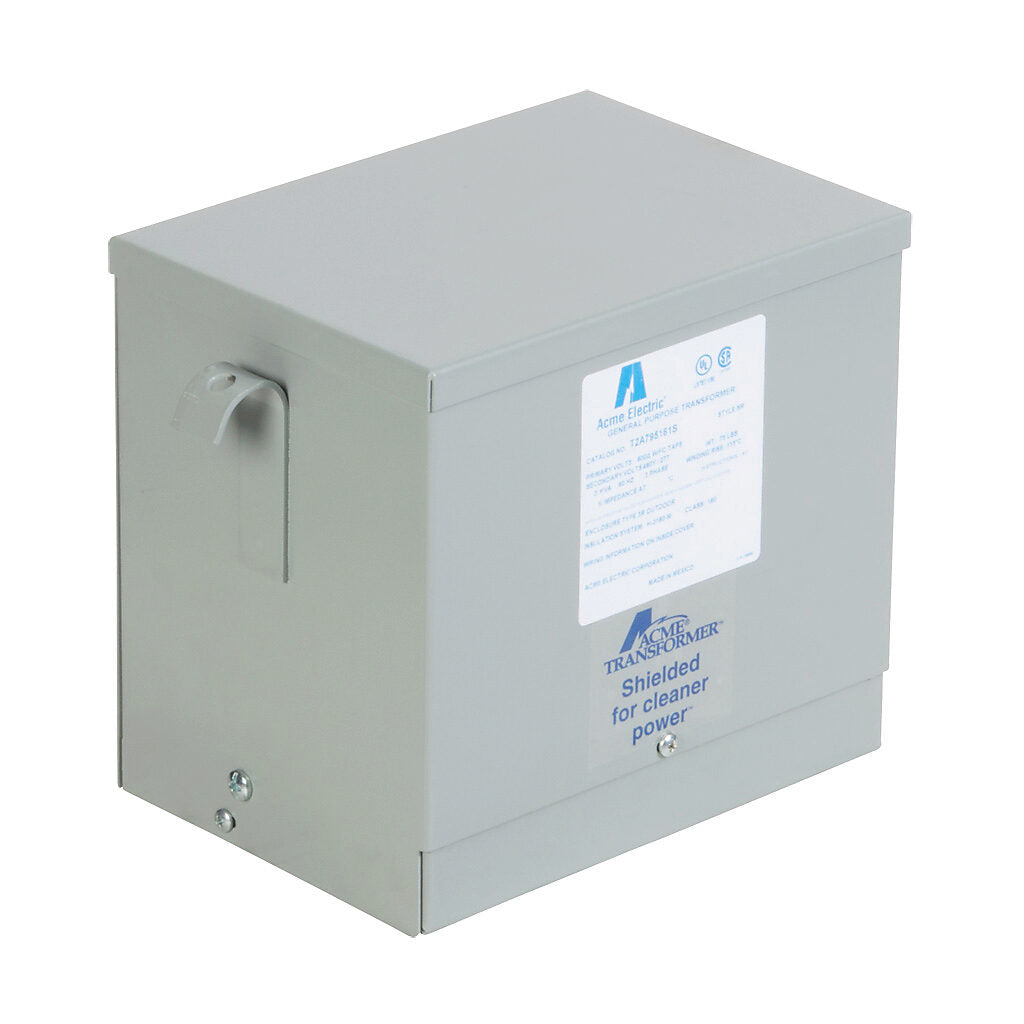 ACME general purpose transformer, encapsulated core, 3 kVA, 3-phase, 600 VAC Delta, 480Y/277 VAC secondary, 60 Hz, electrostatic shield, NEMA 3R, wall mount.-T2A795161S