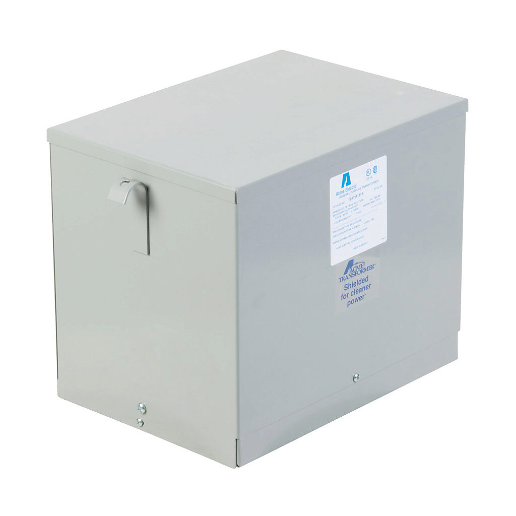 ACME general purpose transformer, encapsulated core, 9 kVA, 3-phase, 600 VAC Delta, 480Y/277 VAC secondary, 60 Hz, electrostatic shield, NEMA 3R, wall mount.-T2A795181S