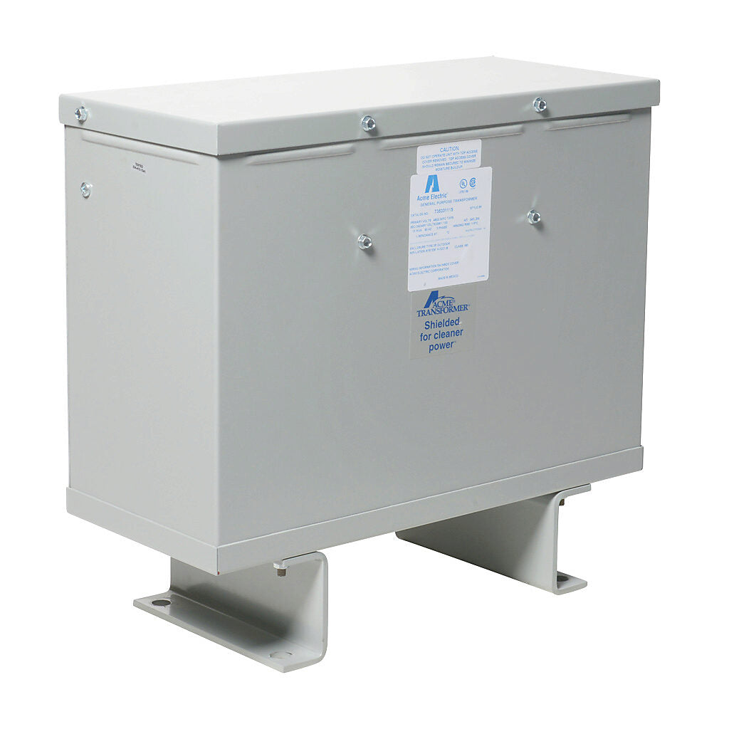 ACME general purpose transformer, encapsulated core, 15 kVA, 3-phase, 480 VAC Delta, 208Y/120 VAC secondary, 60 Hz, electrostatic shield, NEMA 3R, floor mount.-T3533111S