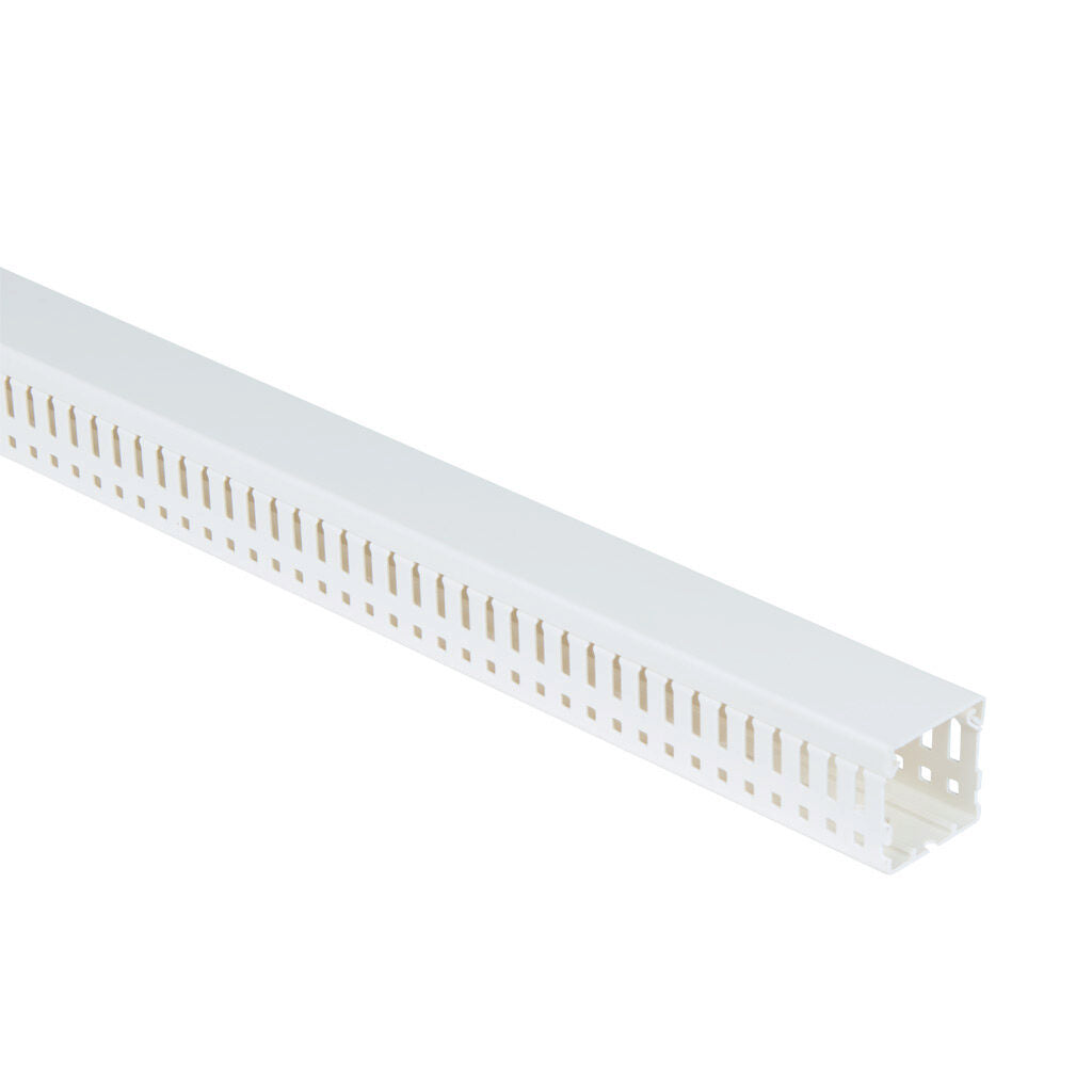 AchieVe WDN series open slot narrow finger wire duct, 1.5in width, 1.5in height, 6.5ft/2m length, white. Cover included.-WDN-1515W-1
