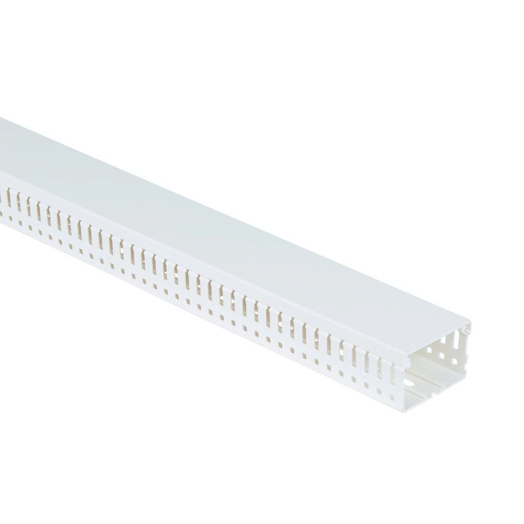 AchieVe WDN series open slot narrow finger wire duct, 2.25in width, 1.5in height, 6.5ft/2m length, white. Cover included.-WDN-2215W-1