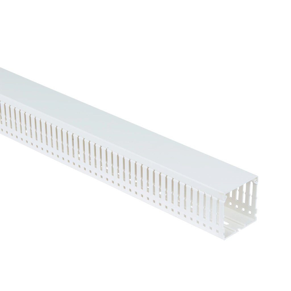 AchieVe WDN series open slot narrow finger wire duct, 2.25in width, 2.25in height, 6.5ft/2m length, white. Cover included.-WDN-2222W-1
