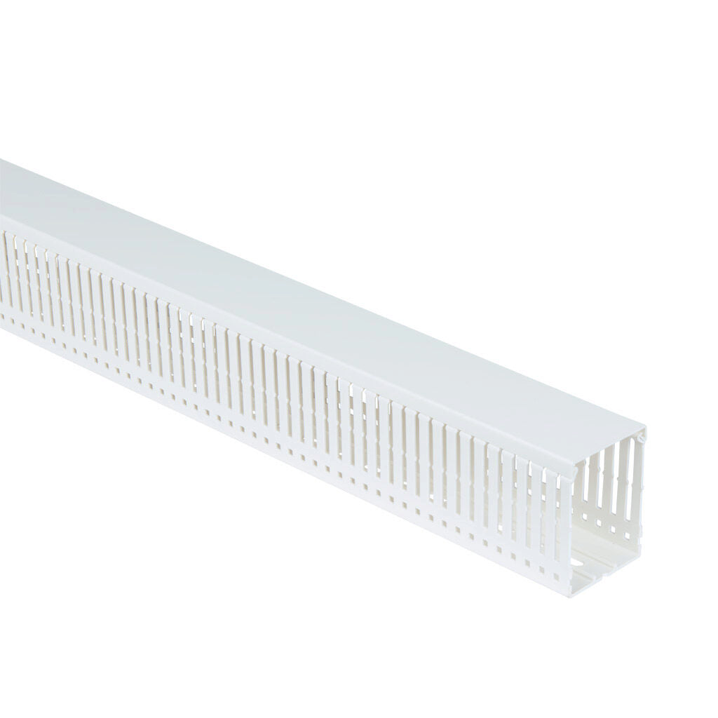 AchieVe WDN series open slot narrow finger wire duct, 2.25in width, 3in height, 6.5ft/2m length, white. Cover included.-WDN-2230W-1