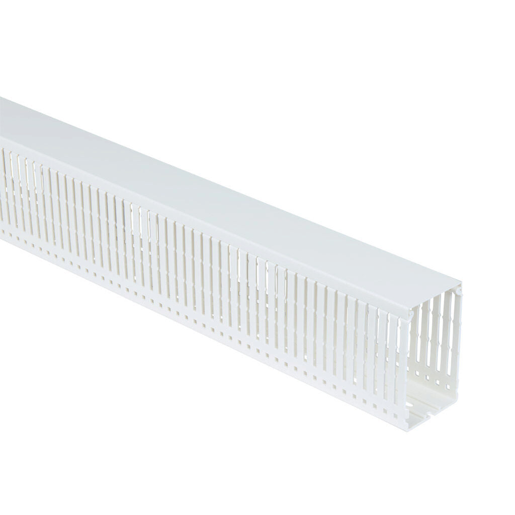 AchieVe WDN series open slot narrow finger wire duct, 2.25in width, 4in height, 6.5ft/2m length, white. Cover included.-WDN-2240W-1