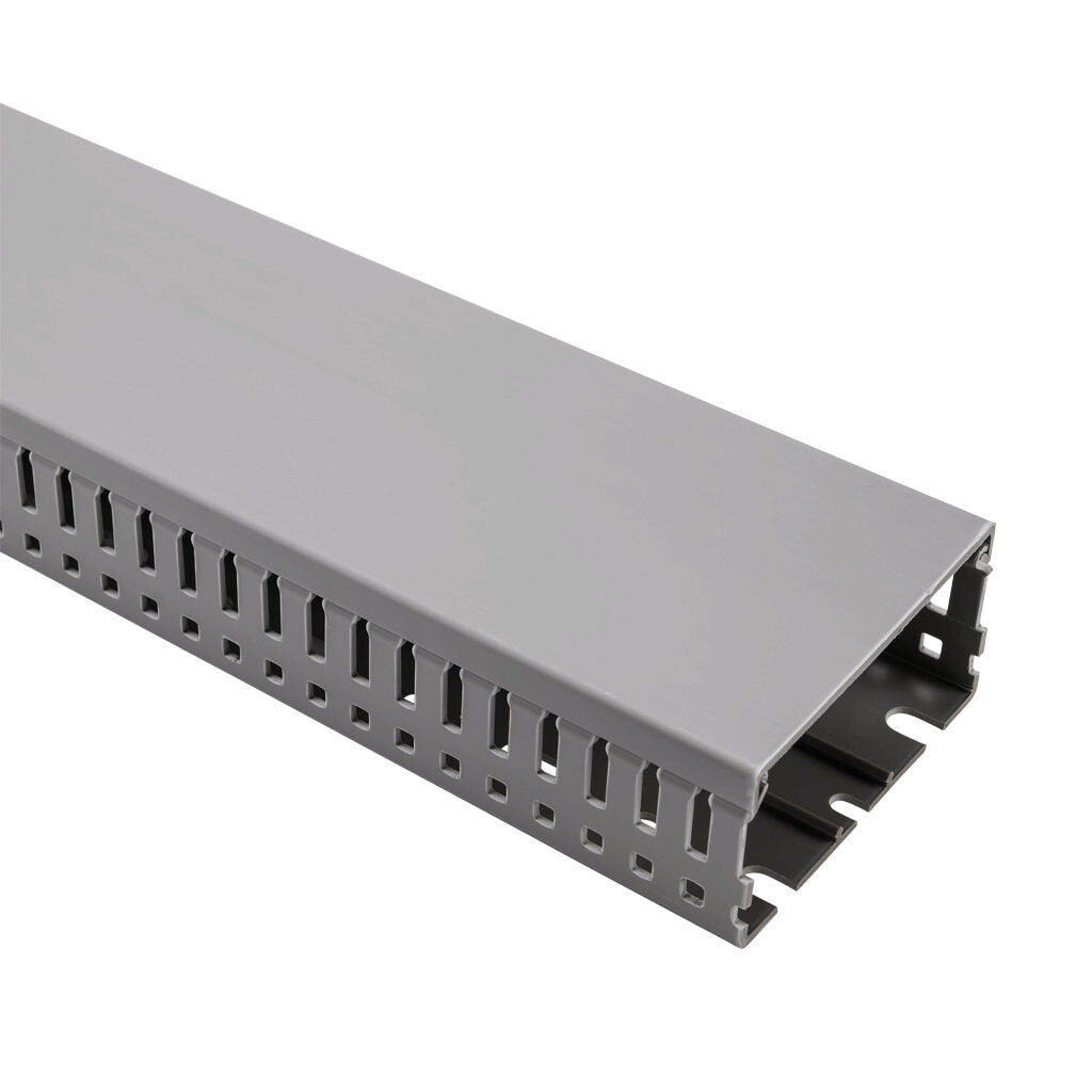 AchieVe WDN series open slot narrow finger wire duct, 3in width, 1.5in height, 6.5ft/2m length, gray. Cover included.-WDN-3015G-1