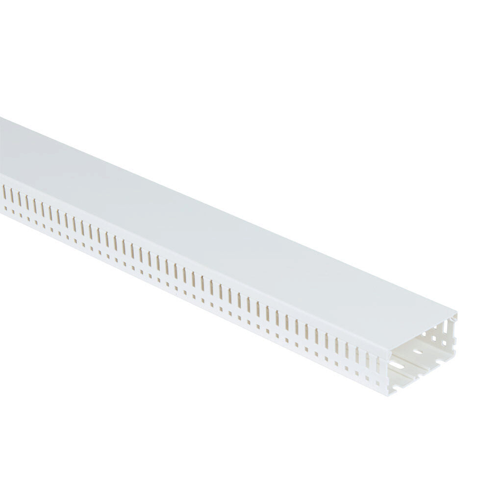 AchieVe WDN series open slot narrow finger wire duct, 3in width, 1.5in height, 6.5ft/2m length, white. Cover included.-WDN-3015W-1