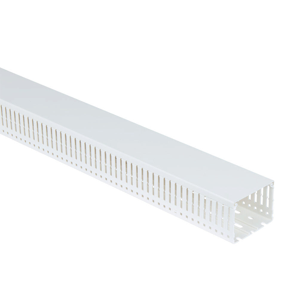 AchieVe WDN series open slot narrow finger wire duct, 3in width, 2.25in height, 6.5ft/2m length, white. Cover included.-WDN-3022W-1