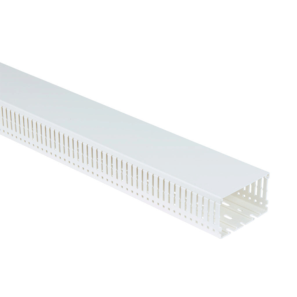 AchieVe WDN series open slot narrow finger wire duct, 4in width, 2.25in height, 6.5ft/2m length, white. Cover included.-WDN-4022W-1