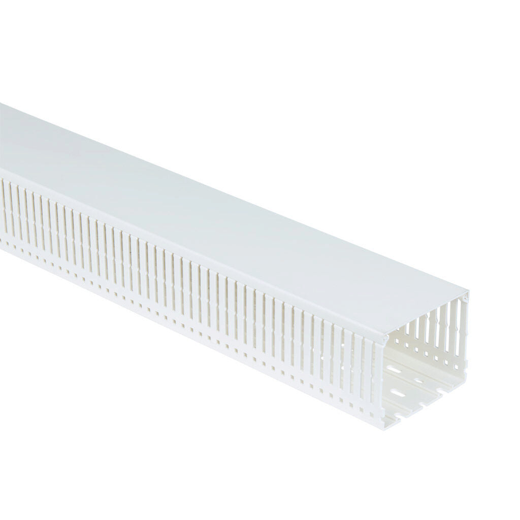 AchieVe WDN series open slot narrow finger wire duct, 4in width, 3in height, 6.5ft/2m length, white. Cover included.-WDN-4030W-1