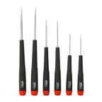 Wiha precision screwdriver set, slotted, 6 pieces, free-spinning cap.-WT26090