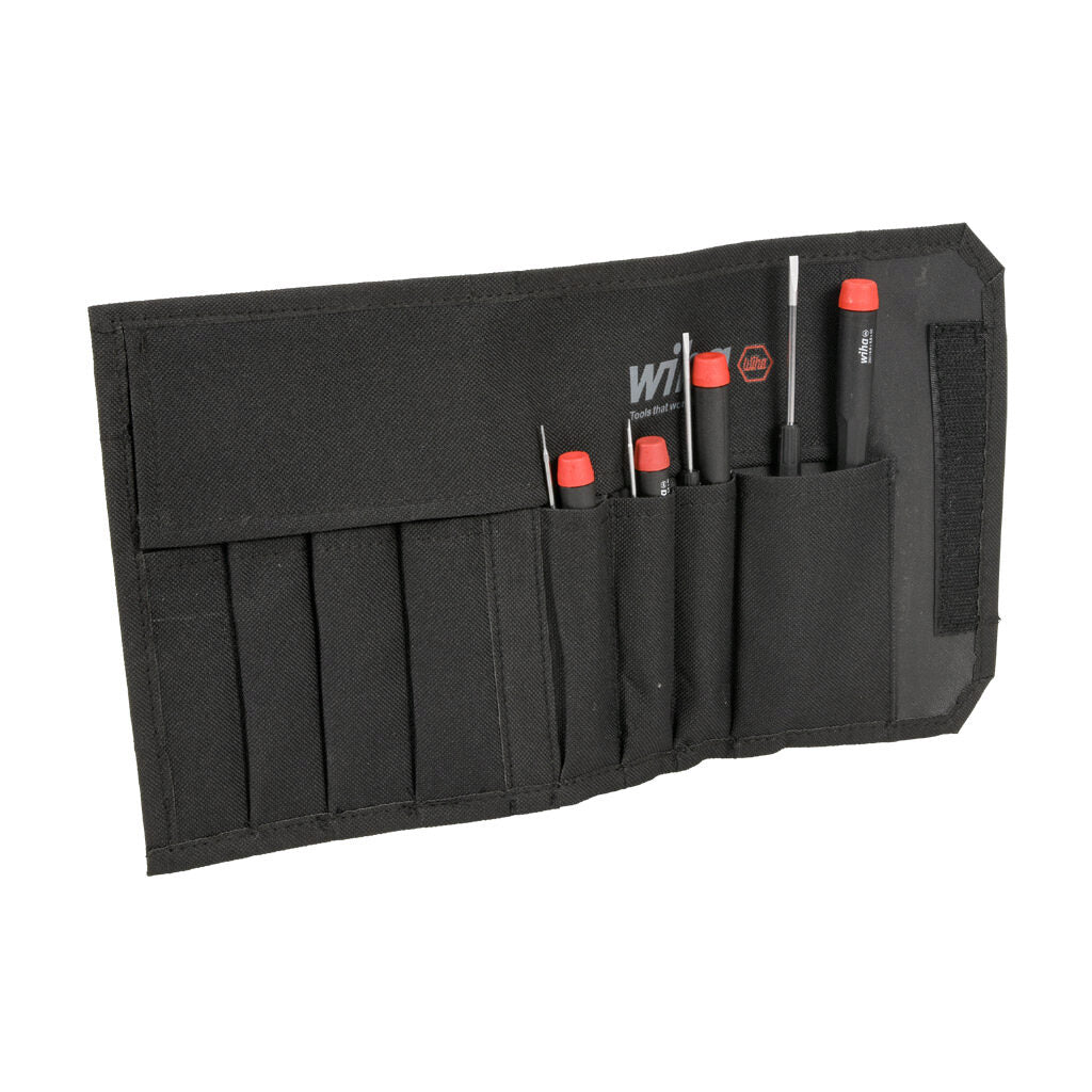 Wiha precision screwdriver set, slotted, 8 pieces, free-spinning cap.-WT26098