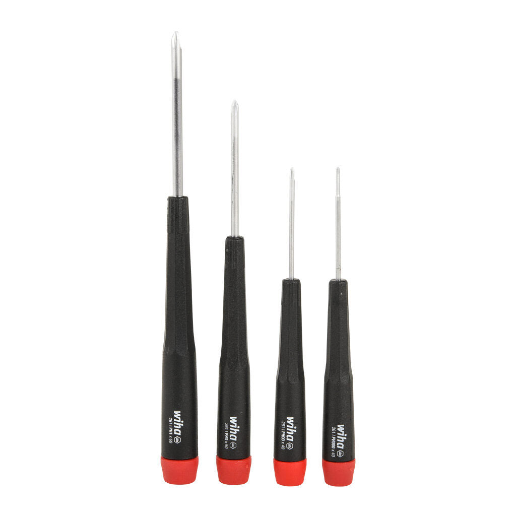 Wiha precision screwdriver set, Phillips, 4 pieces, free-spinning cap.-WT26194