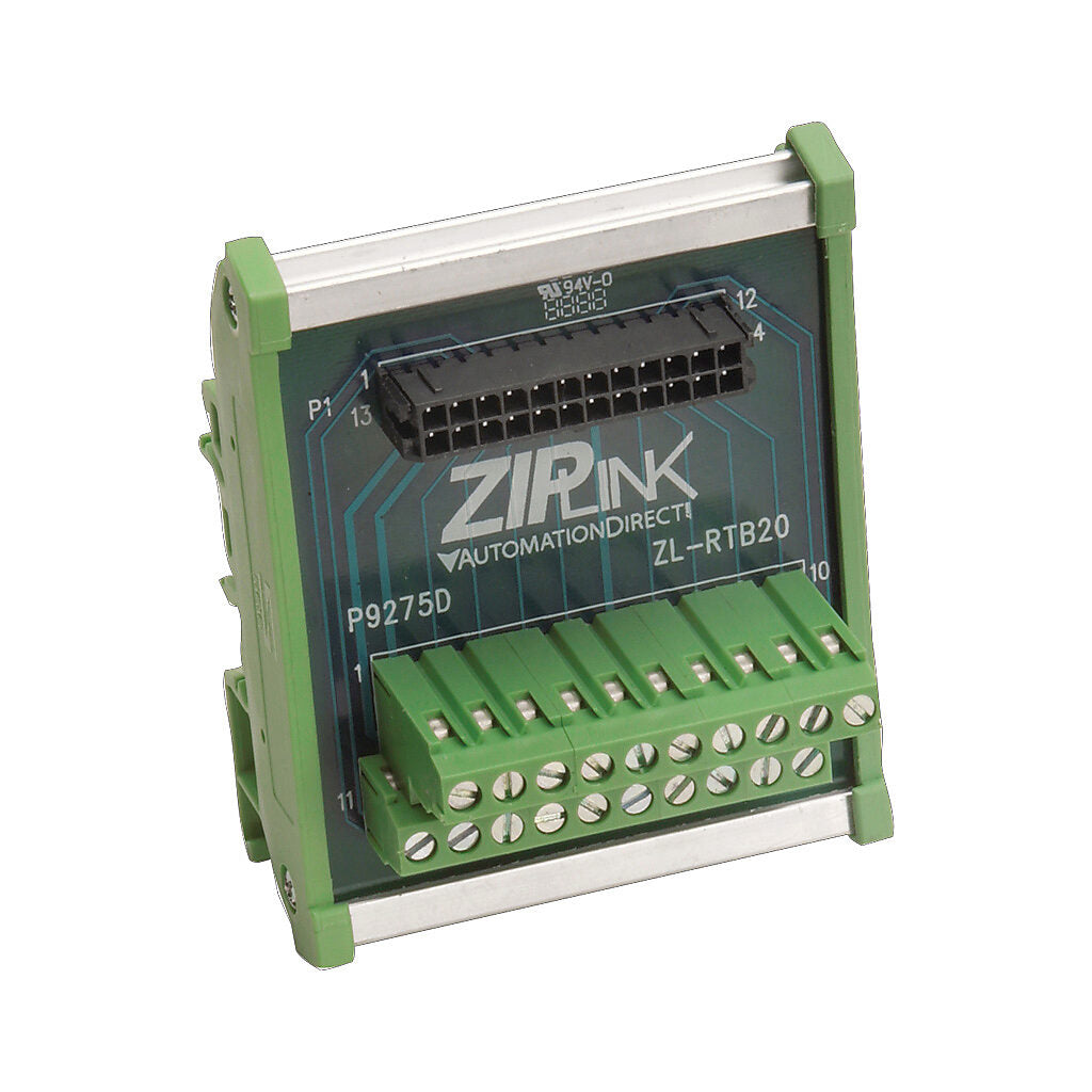 ZIPLink feedthrough module, 20-pole, DIN rail mount.-ZL-RTB20