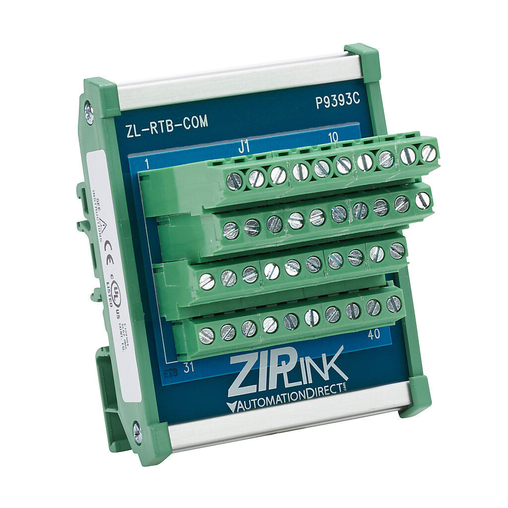 ZIPLink common terminal module, 40-pole, DIN rail mount.-ZL-RTB-COM
