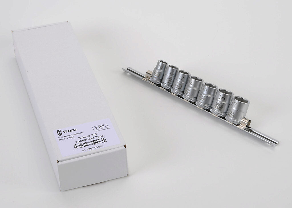 Wera socket set, 7 pieces, 3/8in drive, metric.-05300210055