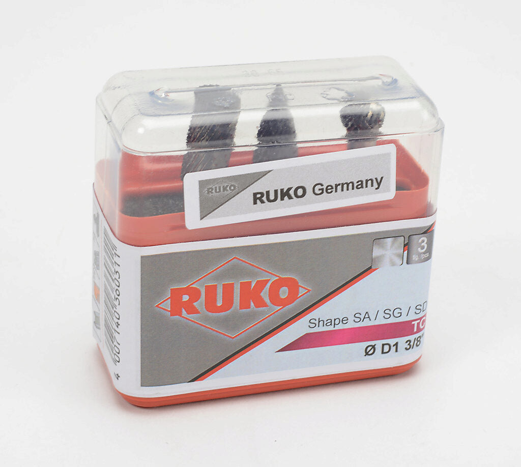 RUKO rotary burr set, 3 pieces.-116001US