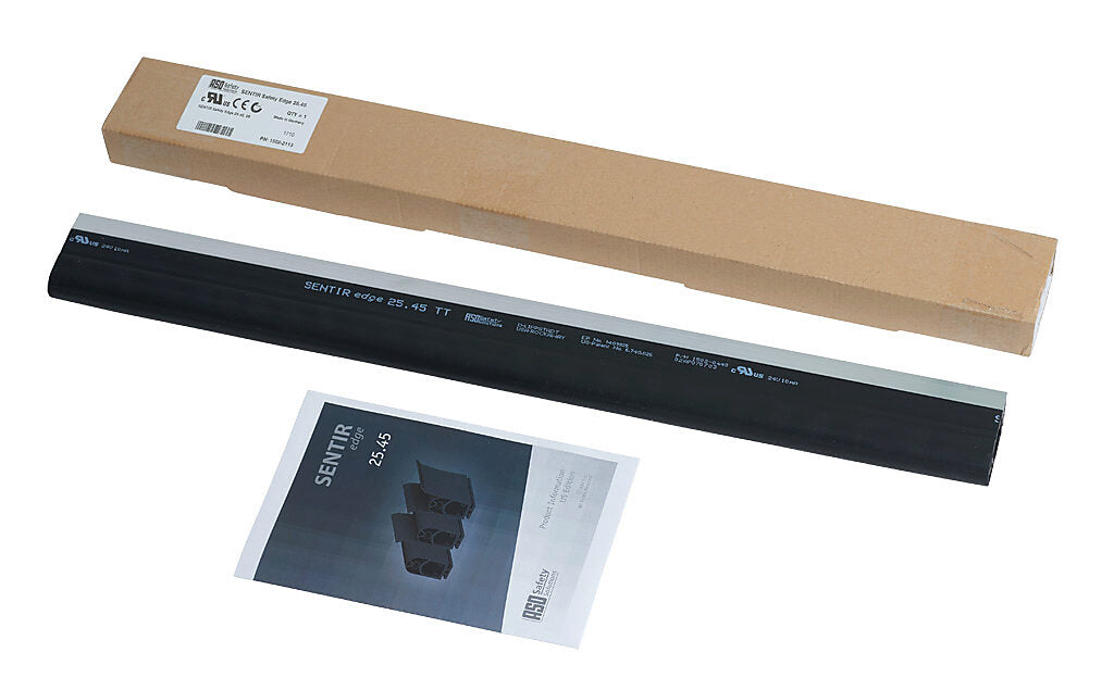 ASO Safety Solutions safety contact edge, 25 x 45mm, 2ft length. Aluminum mounting rail included. Purchase required end caps separately.-1502-2113