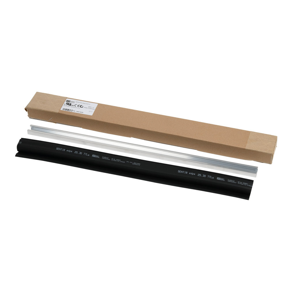 ASO Safety Solutions safety contact edge, 25 x 30mm, 2ft length. Single sided sealing lip and aluminum mounting rail included. Purchase required end caps separately.-1502-6220