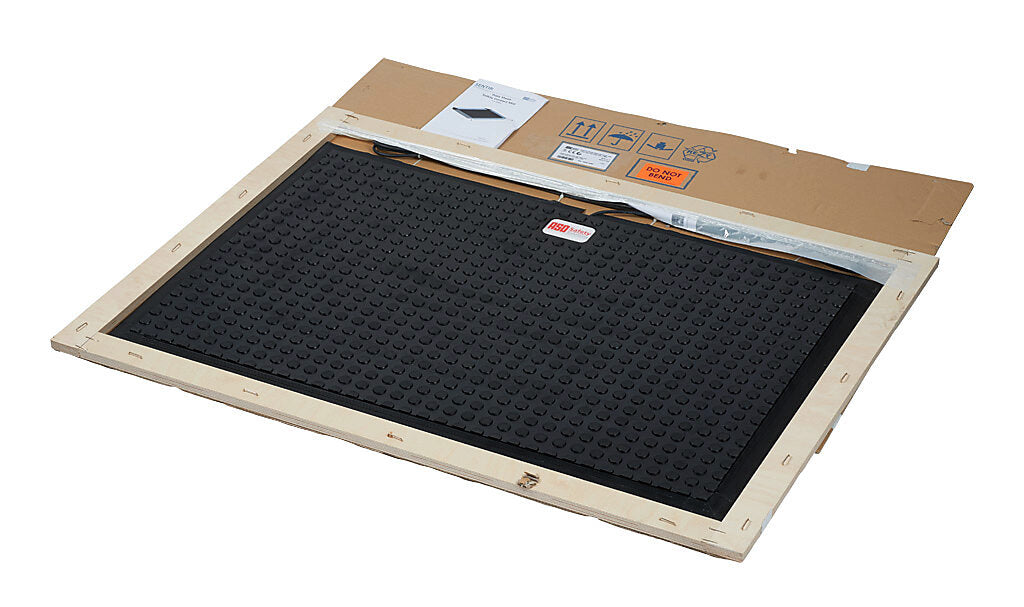 ASO Safety Solutions safety contact mat, 24 x 36in, integrated taper edge, 24 VAC/VDC operating voltage, polyurethane contact surface, black, IP65, 19.6ft/6m cable length, pigtail.-1602-4090