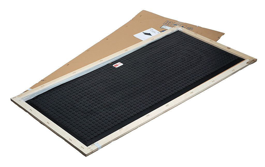 ASO Safety Solutions safety contact mat, 24 x 60in, integrated taper edge, 24 VAC/VDC operating voltage, polyurethane contact surface, black, IP65, 19.6ft/6m cable length, pigtail.-1602-4092